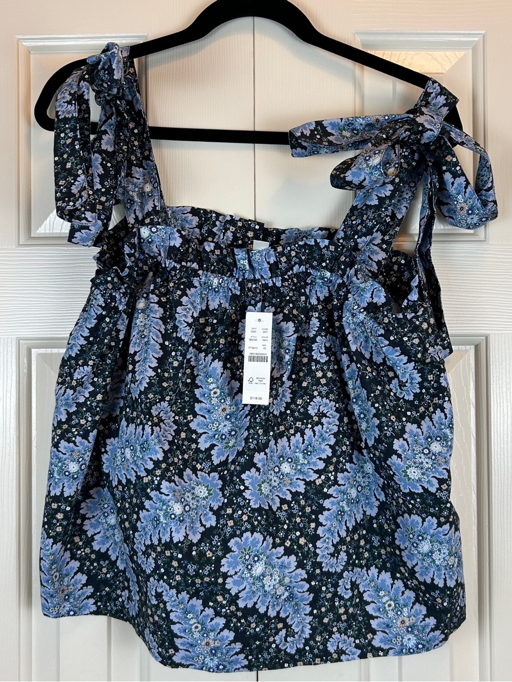 NWT J. Crew Collection Tie Shoulder Tank In Ratti Pacific Paisley - Picture 2 of 11